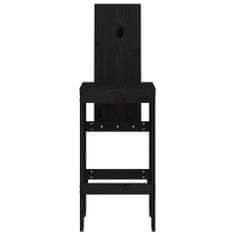 Vidaxl Barski stolček 2 kosa črn 40x42x120 cm trdna borovina