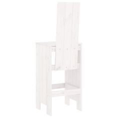 Vidaxl Barski stolček 2 kosa bel 40x42x120 cm trdna borovina