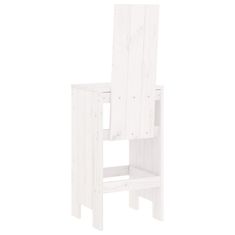 Vidaxl vidaXL Barski stoli, komplet 2 kosov, beli, 40x42x120 cm, masiven borov les