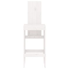 Vidaxl vidaXL Barski stoli, komplet 2 kosov, beli, 40x42x120 cm, masiven borov les