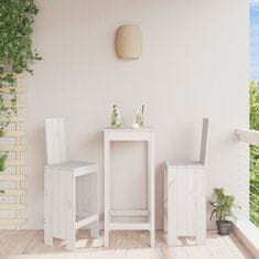Vidaxl vidaXL Barski stoli, komplet 2 kosov, beli, 40x42x120 cm, masiven borov les