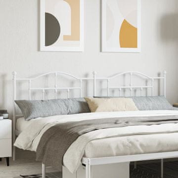 Vidaxl vidaXL Kovinsko vzglavje postelje, belo, 200 cm