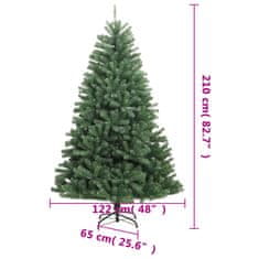 Vidaxl Umetna novoletna jelka s stojalom zelena 210 cm
