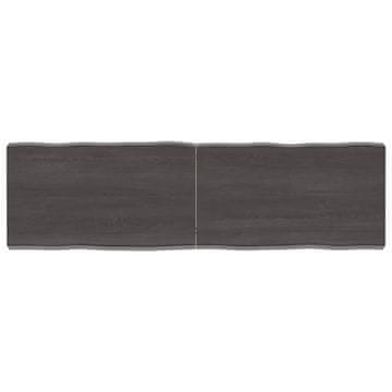 Vidaxl Mizna plošča te. rjava 140x40x(2-6)cm obdelana trdna hrastovina