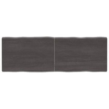 Vidaxl Mizna plošča te. rjava 120x40x(2-4)cm obdelana trdna hrastovina