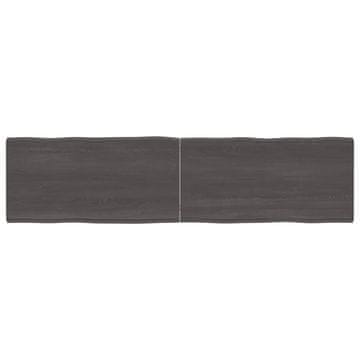 Vidaxl Mizna plošča te. rjava 160x40x(2-4)cm obdelana trdna hrastovina