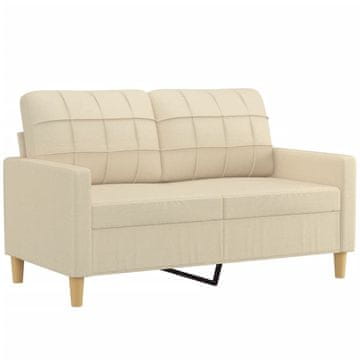 Vidaxl Kavč dvosed krem 120 cm blago