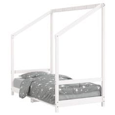 Vidaxl Otroški posteljni okvir bel 80x160 cm trdna borovina