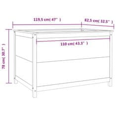 Vidaxl Vrtna visoka greda 119,5x82,5x78 cm trden les douglas