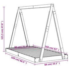 Greatstore Otroški posteljni okvir 80x160 cm trdna borovina