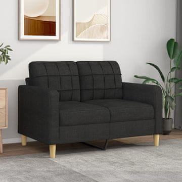 Vidaxl vidaXL Dvosed, črne barve, 120 cm, oblazinjen s tkanino