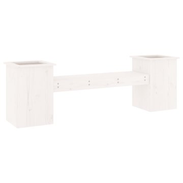 Vidaxl Klop z visoko gredo bela 184,5x39,5x56,5 cm trdna borovina