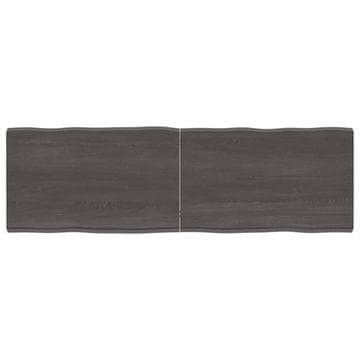Vidaxl Mizna plošča te. rjava 160x50x(2-6)cm obdelana trdna hrastovina