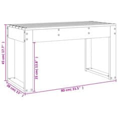 Vidaxl Vrtna klop medeno rjava 80x38x45 cm trdna borovina