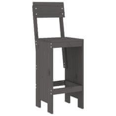 Vidaxl vidaXL Barski stoli, komplet 2 kosov, sivi, 40x48,5x115,5 cm, borovina