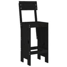 Vidaxl vidaXL Barski stoli, komplet 2 kosov, črni, 40x48,5x115,5 cm, borovina