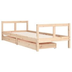 Vidaxl Otroški posteljni okvir s predali 80x200 cm trdna borovina