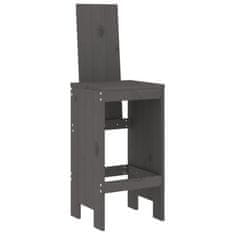 Vidaxl vidaXL Barski stoli, komplet 2 kosov, sivi, 40x42x120 cm, masiven borov les