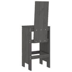 Vidaxl vidaXL Barski stoli, komplet 2 kosov, sivi, 40x42x120 cm, masiven borov les