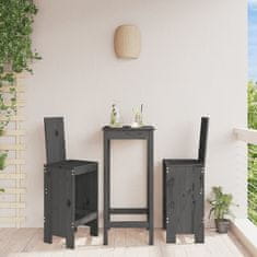 Vidaxl vidaXL Barski stoli, komplet 2 kosov, sivi, 40x42x120 cm, masiven borov les