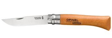 shumee Zložljiv nož Opinel 10, karbonsko jeklo, bukov les, ključavnica