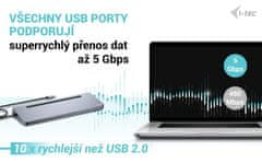 I-TEC USB-C kovinska ergonomska priklopna postaja z zaslonom 3x 4K in Power Delivery 100 W + univerzalni polnilec 100 W