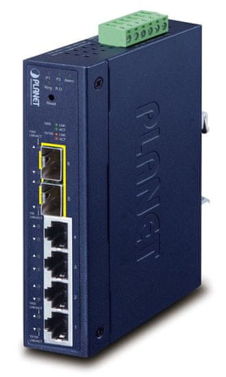 Planet IGS-4215-4T2S industrijsko stikalo L2, 4x1Gb, 2x 1Gb SFP, dvojno 9-48VDC, -40~75°C, IP30
