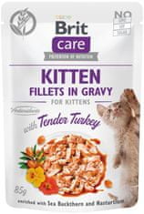 Brit Care Cat Kitten Fileti v omaki s krhko puranko - 85 g