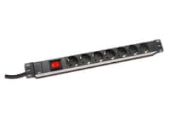 Digitus 19" PDU, 1U, aluminij, SCHUKO -> 7x CEE 7/4, stikalo