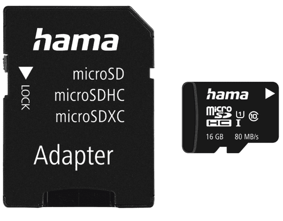 Hama Micro SDHC kartica, 16 GB, z adapterjem (00124138)