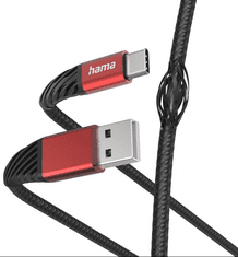 Hama USB-A - Lightning kabel za iPhone, 1,5 m, črno-rdeč (00187217)