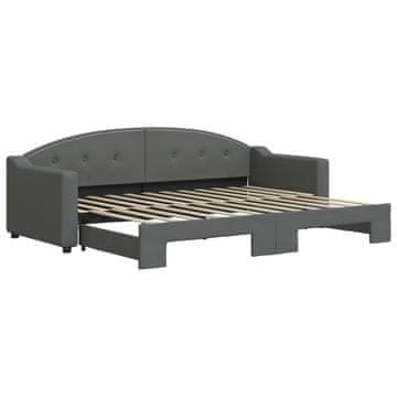 Vidaxl Izvlečna dnevna postelja temno siva 80x200 cm blago