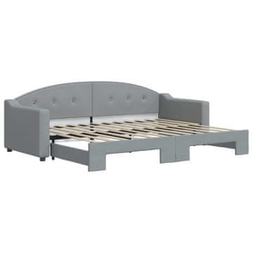Vidaxl Izvlečna dnevna postelja svetlo siva 80x200 cm blago