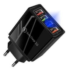 Kraft&Dele 4x USB 3.0 hitri polnilec 220V z LED 3.1A