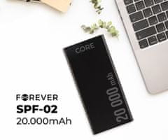 Forever SPF-02 powerbank polnilna baterija, 20.000mAh, USB-A, USB-C, microUSB
