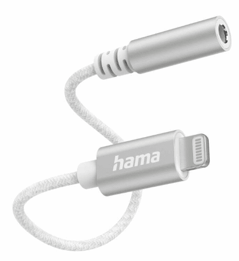 Hama AUX adapter za iPhone, 3,5 mm, bel (00201523)