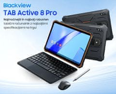 Blackview Tab Active 8 Pro tablični računalnik, 4G LTE, 8GB/256GB, črna-oranžna