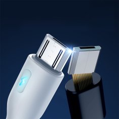 Joyroom Kabel z LED indikatorjem USB - micro USB 2,4 A, 2 m, bel