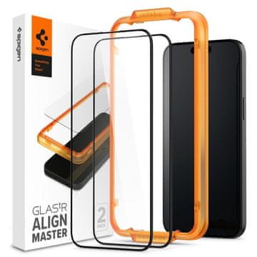 Spigen Glas.Tr Full Cover 2x zaščitno steklo za iPhone 15 Pro Max, črna