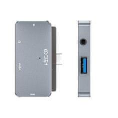 Tech-protect V6 HUB adapter USB / USB-C / HDMI / 3.5mm jack, siva