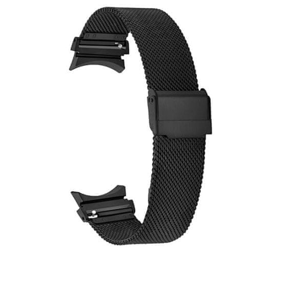 4wrist Milanski pašček s klasično zaponko za Samsung Galaxy Watch 6/5/4 - črna