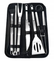 Malatec 9 delni set pripomočkov inox za peko na žaru + torba+