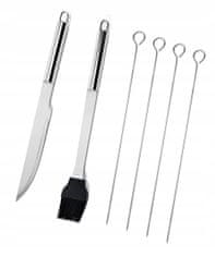 Malatec 9 delni set pripomočkov inox za peko na žaru + torba+