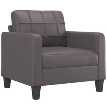 Vidaxl Fotelj siv 60 cm umetno usnje