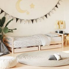 Greatstore Otroški posteljni okvir s predali 90x200 cm trdna borovina