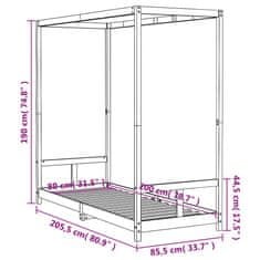 Greatstore Otroški posteljni okvir bel 80x200 cm trdna borovina