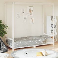 Greatstore Otroški posteljni okvir bel 80x200 cm trdna borovina