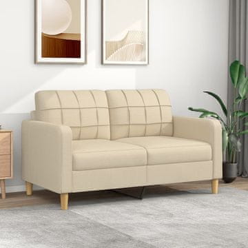 Vidaxl vidaXL Dvosed, kremne barve, 140 cm, oblazinjen s tkanino