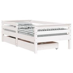 Vidaxl vidaXL Otroški posteljni okvir s predali bel 70x140 cm borov les