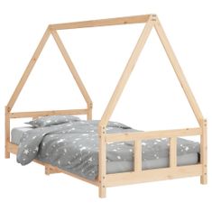 shumee Otroški posteljni okvir 90x190 cm trdna borovina